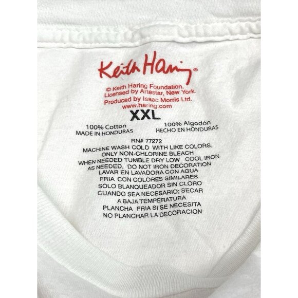 KEITH HARING Mens XXL White S/S Graphic T-SHIRT Statue of Liberty NYC Art EUC - Picture 7 of 7